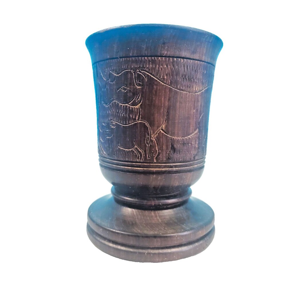 Hand‑Carved Wooden Elephant Planter– African Wildlife Art Decor Safari Tribal